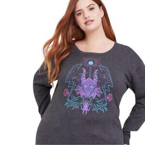 Disney Villains Maleficent Sweater-knit Crisscross Back Top W-322 Plus Size 1X